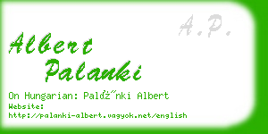 albert palanki business card